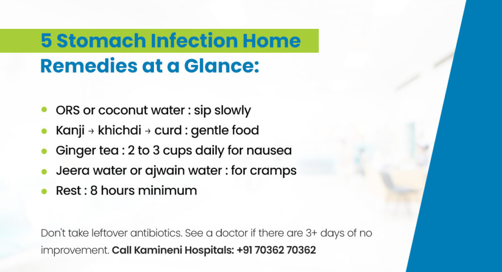 stomach infection home remedies