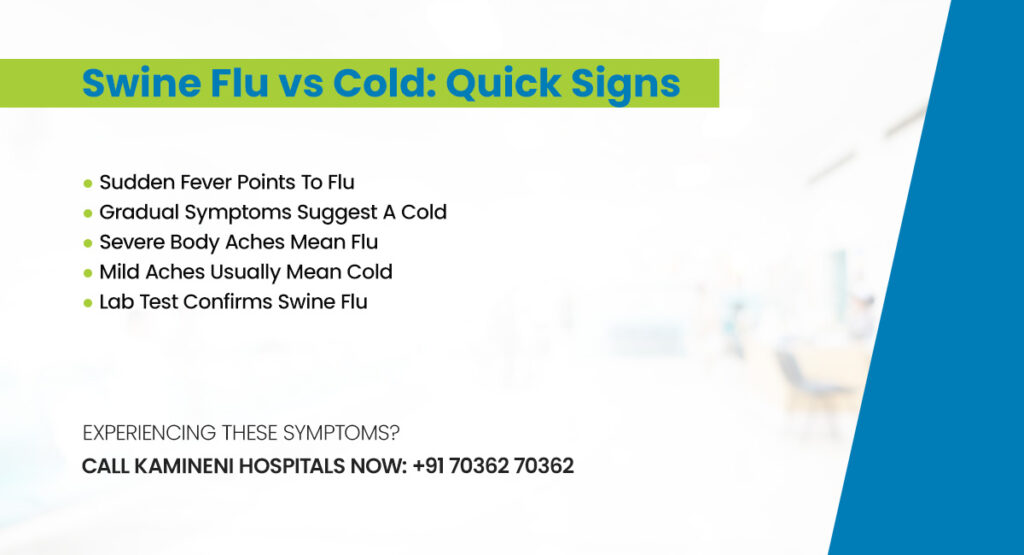 swine flu vs cold sign
