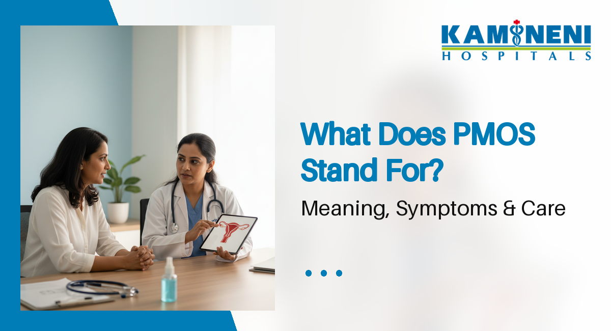 Woman consulting a gynaecologist about what does pmos stand for and her symptoms